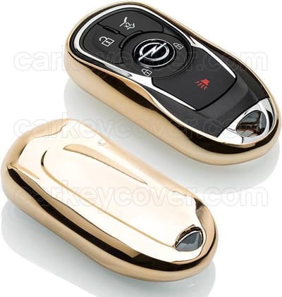 Autosleutel Hoesje geschikt voor Opel - SleutelCover - TPU Autosleutel Cover - Sleutelhoesje Hoogglans Goud