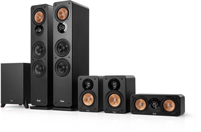 Teufel ULTIMA 40 Surround 5.1 home cinema set, 2 vloerstaande speakers, 2 boekenplankspeakers, centerspeaker en subwoofer - zwart