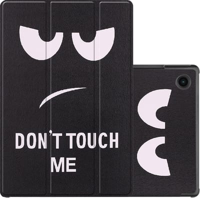 Hoes - Geschikt voor Samsung Galaxy Tab A8 - Dun & Stevig - Trifold Bookcase - Hard Cover - Hardcover Book Case - Tablet Hoesje - Don't Touch Me