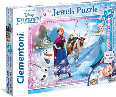 Clementoni - Disney Frozen - Jewels - Kinderpuzzel - 33.5 x 23.5 cm - 104 Stukjes - Vanaf 6 jaar