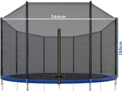 Viking Sports Trampoline Veiligheidsnet - Zwart - 244 cm - Buitenrand - 6 Palen