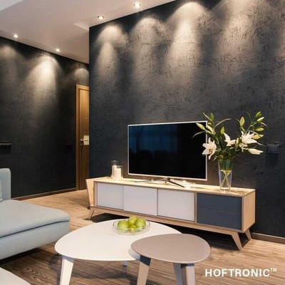 Set van 6 Porto - LED platte inbouwspots met lage inbouwdiepte 60mm - 6 Watt 570 Lumen - 2700K Warm wit - GU10 LED Module - Dimbaar - Rond - IP44 voor badkamer, buiten en binnen - Zwart