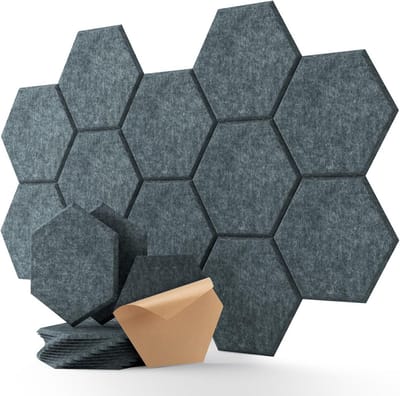 Akoestische Panelen - Geluidsisolatie Schuim - Geluidsverbetering Kamer - Hoge Dichtheid Schuim - 30 x 26 x 1 cm - Donkergrijs