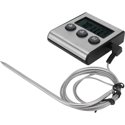 Digitale Vleesthermometer Voedseltemperatuurmeter met Opvouwbare Sonde Timer Alarm voor Keuken gray