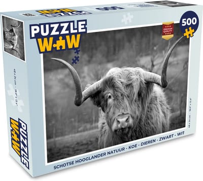 Puzzel Schotse Hooglander - Koeienkop - Landschap - Natuur - Koe - Legpuzzel - Puzzel 500 stukjes
