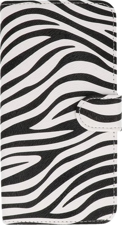 Zebra Bookstyle Wallet Case Hoesje Geschikt voor Huawei Ascend Y540 Wit