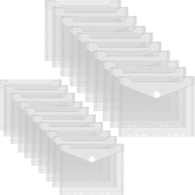 Set van 20 Transparante A5 Plastic Mappen met Sluiting en 7 Gaten voor Organisatie en Archivering