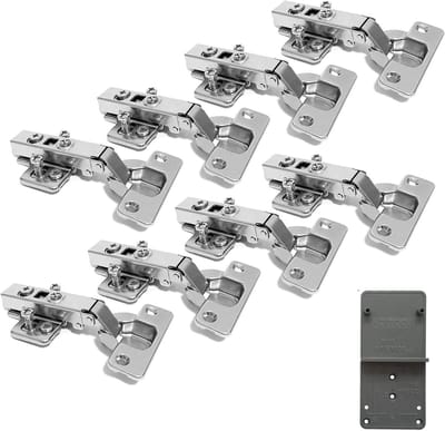 Soft Close Scharnieren 35mm met Hydraulische Demper voor Keuken- en Kastdeuren - Set van 8 Stuks