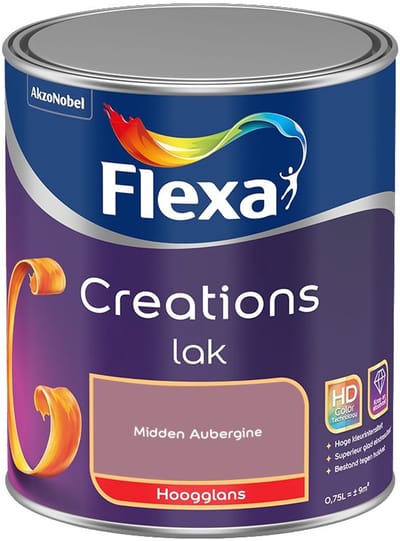 Flexa - Creations Lak Hoogglans - Midden Aubergine - Mengverf - 750 Ml