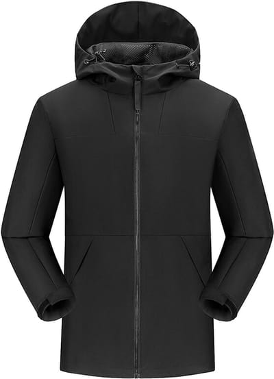 MEETHOO Heren Jas-Zwart-S