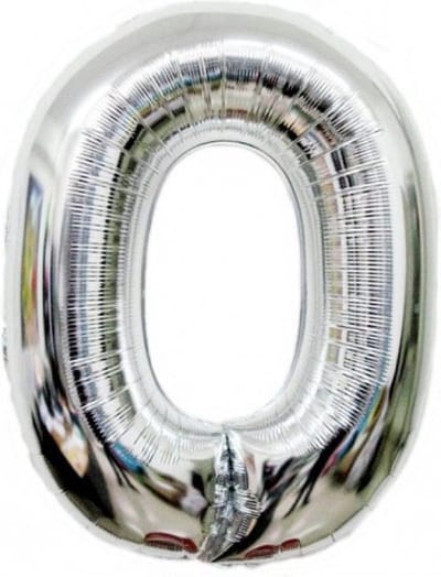 Folie MAXI Cijfer 0 Zilver 40