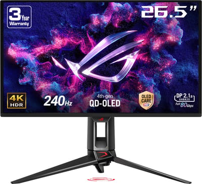 ASUS ROG Swift OLED PG27UCDM - 4K QD-OLED Gaming Monitor - DP2.1 - USB C 90W Power Delivery - 240Hz - 27 Inch
