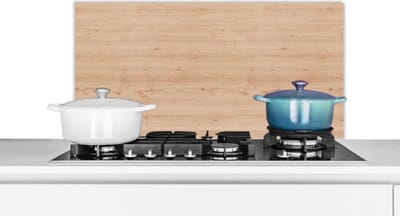 Spatscherm keuken 90x45 cm - Kookplaat achterwand Hout - Patronen - Planken - Muurbeschermer - Spatwand fornuis - Hoogwaardig aluminium