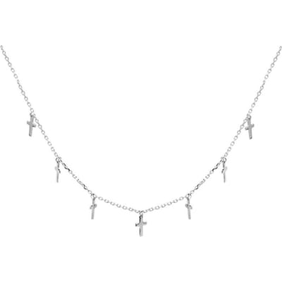 925 Sterling Zilver Kwast Kruis Hanger Kettingen Voor Vrouwen Meisjes Sleutelbeenketting Feest Sieraden Accessoires dz361 white
