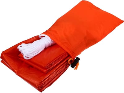 Noodtent met Slaapzak - Lichtgewicht Shelter - Buitenactiviteiten Kamperen - Warmtebehoud Ontwerp - 310 Gram - Oranje