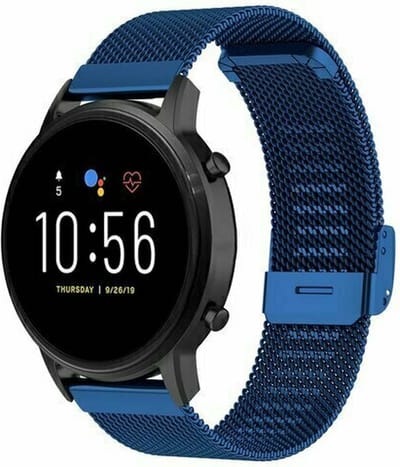 By Qubix - 22mm - Milanese bandje met klemsluiting - Donkerblauw - geschikt voor Huawei Watch 3 / 4 / 5 (pro) - 46mm & geschikt voor Huawei Watch GT / GT 2 / GT 3 (pro) / GT 4 (pro) / GT 5 (pro) / GT 6 (pro) 46mm / Ultimate / Ultimat