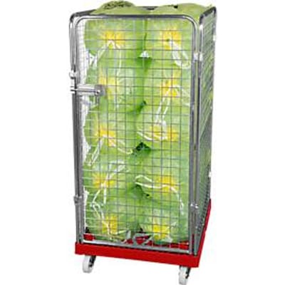 Gaascontainer 4-zijdig, 1350 bruikbare hoogte op kunststof rolcontainer, vuurrood RAL3000