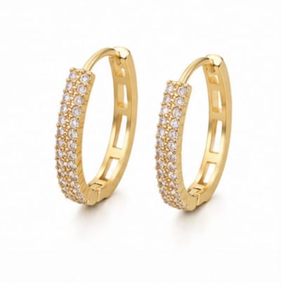 Oorbellen- Goudkleurig - Zirkonia- Verguld - Roestvrijstalen oorbellen - sieraden – Cadeau tip – Hip - Trendy