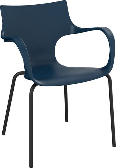 Workliving Jim Stoel - Navy - Zwart Onderstel