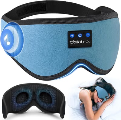 Draadloos Slaapmasker met Hoofdtelefoon, 3D Ontwerp voor Volledige Donkerheid, Ideaal voor Reizen, Nappen en Yoga, Comfortabel en Ademend