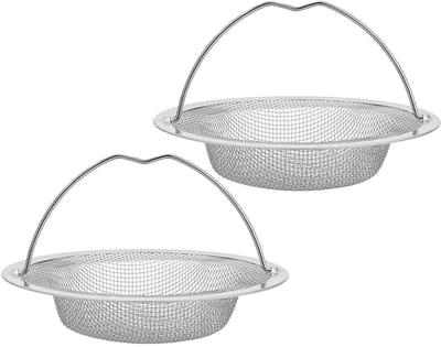 Dailygoods- Gootsteenzeefje Roestvrij staal - Afvoerzeef - Antiverstopping - Opklapbare handgreep - Veilig in gebruik - 1 mm gaten voor optimale waterstroom