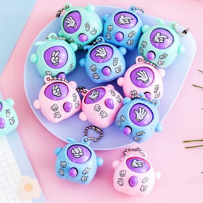 30 stuks Mini Pop Sleutelhangers Sensorisch Fidget Speelgoed voor Peuters Kinderen Feestbedankjes Klaslokaal Prijzen Cadeauzak Vullers blue