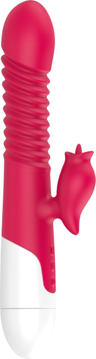Cupitoys® Stotende tarzan vibrator met tong - 2 in 1 - 42°C - 24,1cm - Rood - 15 standen - Vibrators voor vrouwen en mannen - Sex toys voor vrouwen en mannen