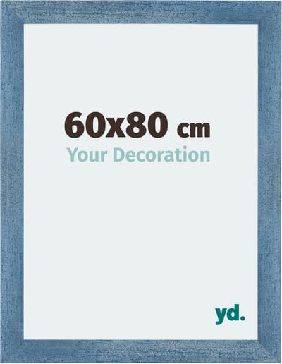 Your Decoration - Fotolijst 60x80 cm - MDF - Helder Blauw Geveegd - Mura