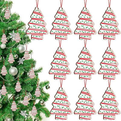 36-delige houten kerstboomdecoratie set, handgemaakte ornamenten, sfeervolle versiering, duurzame kerstdecoratie, unieke kerstversiering
