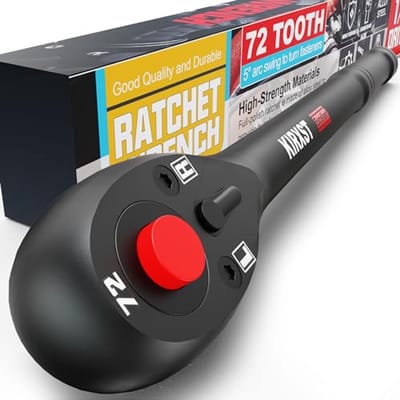 Omkeerbare Ratelset 1/2" - 280 mm, 72 Tanden Snelontgrendelbare Ratel met Ergonomische Grip voor Doe-het-zelf en Autoreparaties