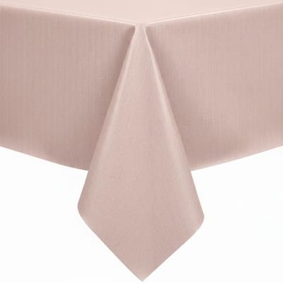 Protecttable - Rond Tafelzeil Linen Wavy Pastelroze ⌀138cm - Tafelkleed Afwasbaar - Kunststof