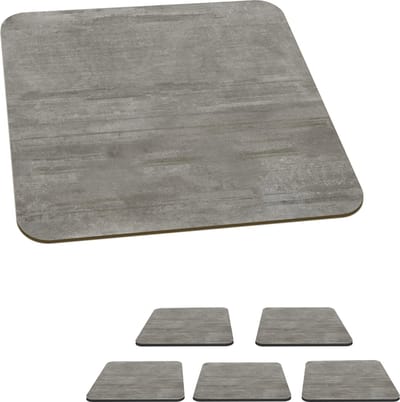Onderzetters voor glazen - Patroon - Beton - Grijs - 10x10 cm - Glasonderzetters - 6 stuks