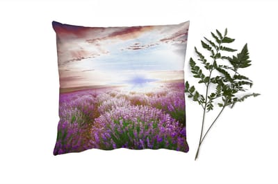 Sierkussens - Kussentjes Woonkamer - 40x40 cm - Lavendel - Zon - Bloemen