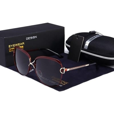 Mode Dames Gepolariseerde Zonnebril UV400 Buiten Rijden Zonnebril Anti Glare Brillen bruin