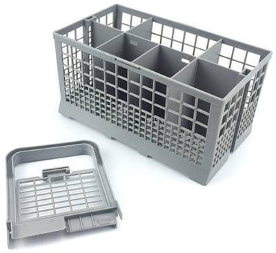 Bestekmand vaatwasser - geschikt voor Geschikt voor Whirlpool, Bauknecht, Indesit - 24 x 14 x 24cm - zonder inkepingen - 7 vakken - vaatwasmachine bestekmandje bestekbak bestekkorf - Vervangende Bestekkorf met handvat