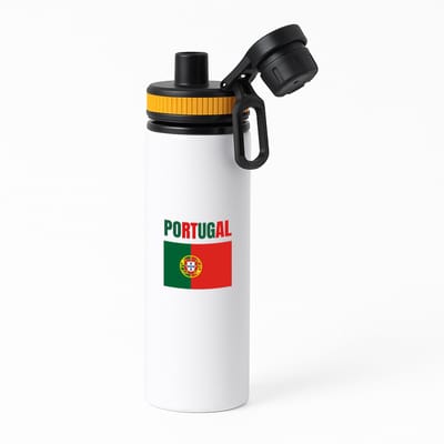 Hacebo® - Portugal vlag waterfles met draaidop oranje - Portugal - reizigers - verjaardagscadeau - souvenir - vakantie - kado - gift - geschenk - water fles - 850ML