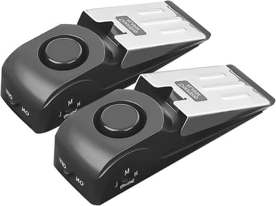 Deurstop Alarm - Deur Beveiliger - Extra Veiligheid - Instelbare Gevoeligheid - 14cm Lengte - Zwart