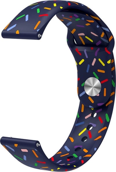 Siliconen bandje - geschikt voor Samsung Galaxy Watch 7 / Watch FE / Watch 6 / Watch 6 Classic / Watch 5 / Watch 5 Pro / Watch 4 / Watch 4 Classic / Watch 3 41 mm / Watch 42 mm / Active / Active 2 - zwart confetti