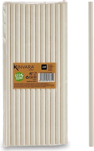 50x stuks suikerriet/papieren drinkrietjes bio-eco-milieuvriendelijk 20 cm