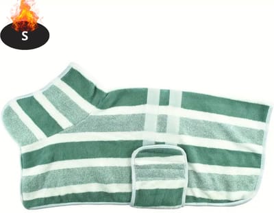 Livano Hondenbadjas - Hondenhanddoek - Voor Honden - Hondenkleding - Hondentrui - Hoodie - Sneldrogend - Groen - S
