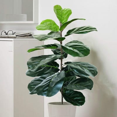 Kunstmatige Fiddle Leaf Vijgenboom - Faux Ficus Lyrata Plant - 28 inch - Losse Tak voor Binnen en Buiten - Groen