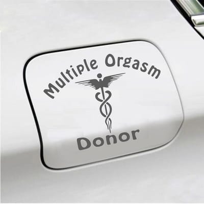 Bumpersticker - Multiple Orgasm Donor - 11,1 X 14,8 - Antraciet