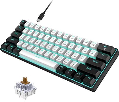 Mechanisch Gamingtoetsenbord 60% met Anti-Ghosting en LED Verlichting