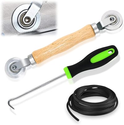 Professionele Pijp Trekker Set met Dubbele Wielen, 10 m Rubber Piping en Sealing Inroller, Ø 5 mm voor Vliegnetten