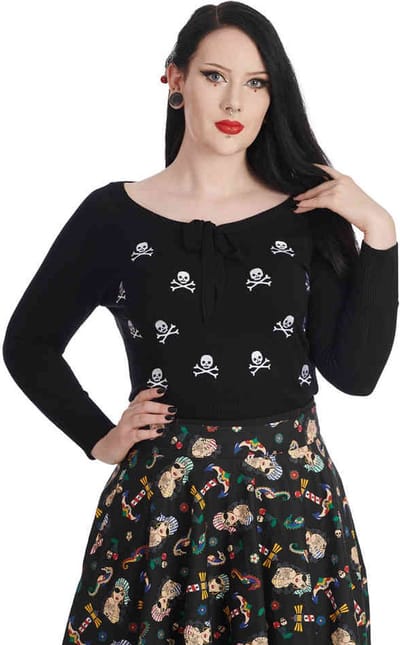 Banned - Anchor Pin Up Gebreide trui - S - Zwart