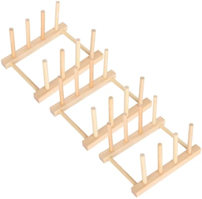 Dailygoods- Bordenrek Houten - Opvouwbaar - Compact - Lichtgewicht - Duurzaam - Geschikt voor Borden/Schalen - Afdruiprek