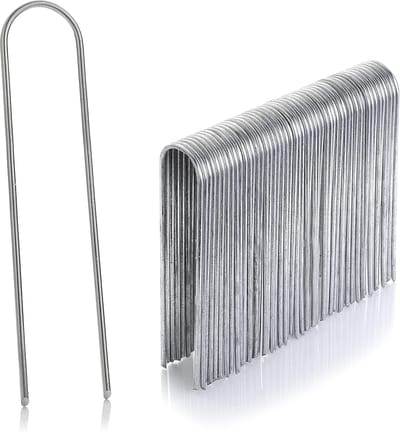 Grondpinnen U-vorm - Tuinankers Haken - Tuin Vastzetten - Verzinkt Koolstofstaal - 50 Stuks 150mm - Zilver