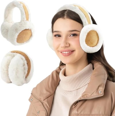 Famanu – Oorwarmers voor volwassenen, extra dikke pluche oorkussens, warme winterbescherming
