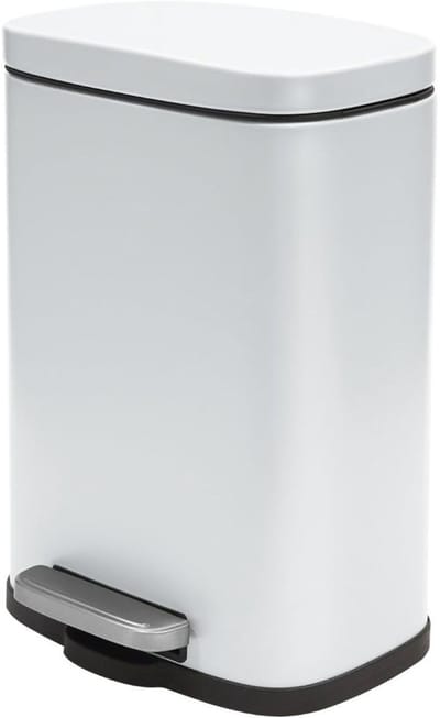 SP® Prullenbak - Prullenbak 5 Liter - Afvalbak - Prullenbakken - Mat Wit - 18cm x 18cm x 30cm