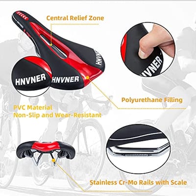 Ergonomisch Fietszadel met Traagschuim voor Dames en Heren - Ademend en Comfortabel MTB/Zadel